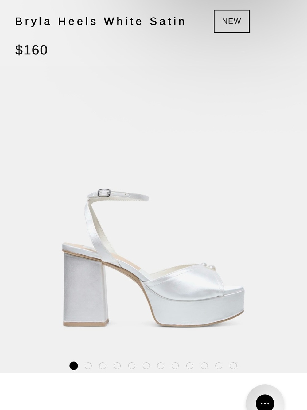 Dolce Vita White Satin Platform Ankle-Strap Heels